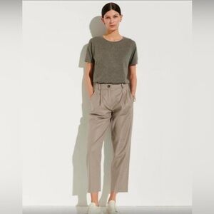 The Reset R Label Slouchy Trouser Pleated Ankle Pant Taupe Size: S